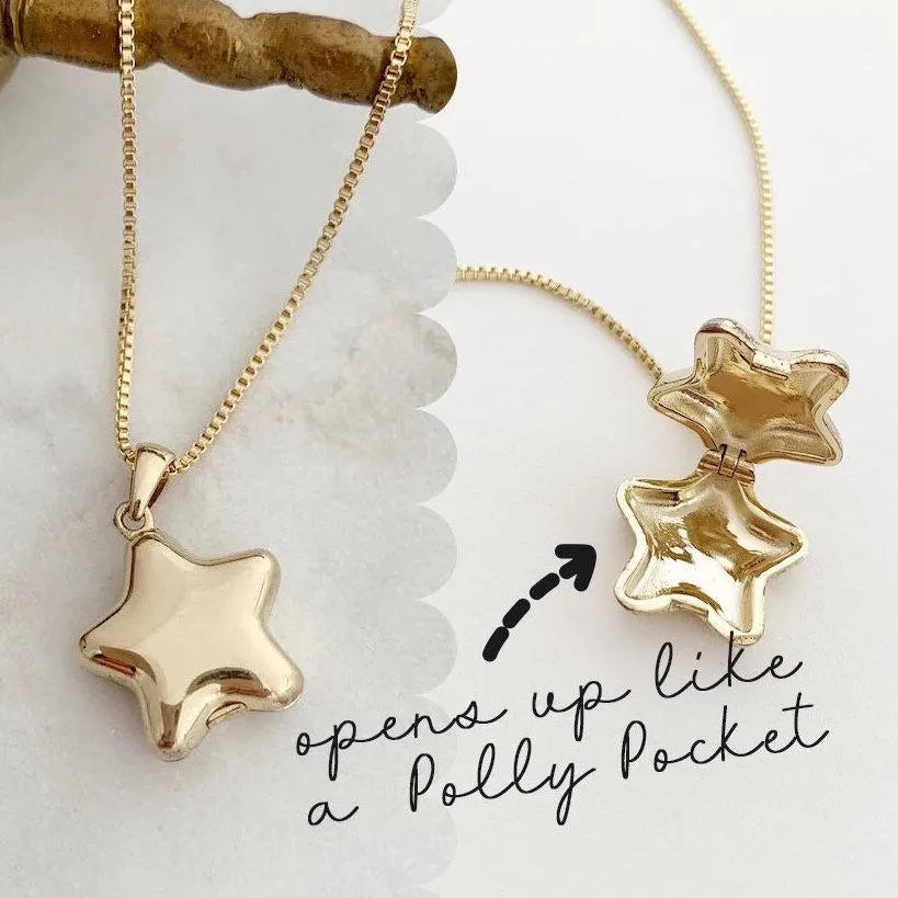 Celestial Star Locket Necklace
