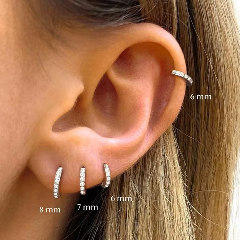 Lumière Mini Crystal Hoops Sleek Shine in a Subtle Spark