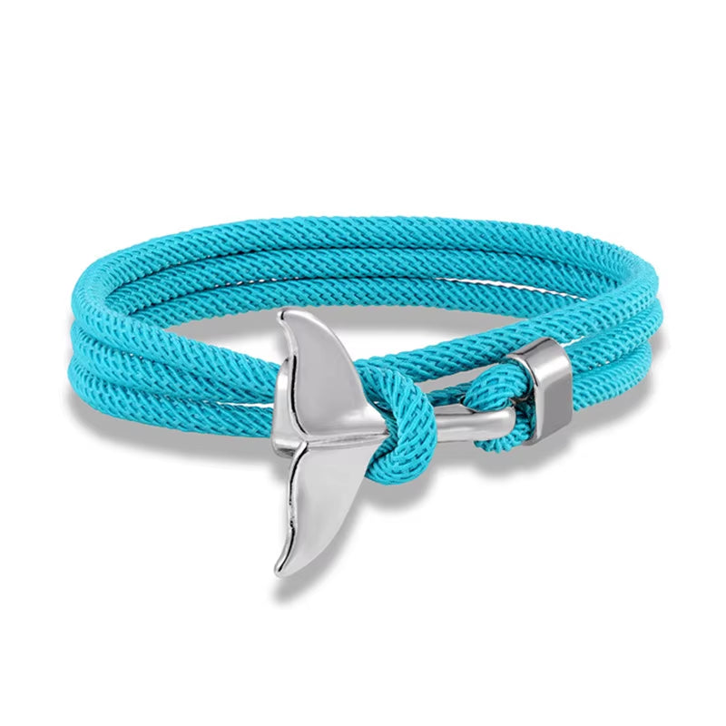 TideBond Ocean-Inspired Whale Tail &amp; Anchor Bracelet
