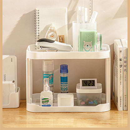 Desktop Makeup Organizer Cosmetic Storage Rack Dresser Double-Layer Cosmetic Storage Box
