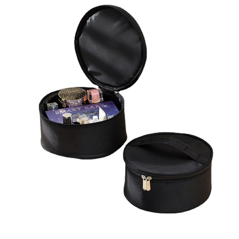 Cosmetic Bag Large Capacity Crown Storage Bag in black, perfect for organizing cosmetics and beauty tools.