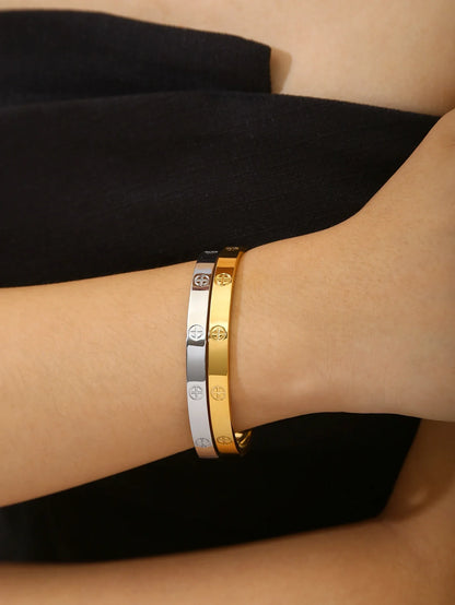 18K Gold-Plated Stainless Steel Non Fading Gold Bracelet - Durable and Fashionable Jewelry Accessory, Suitable for Holiday Gifts