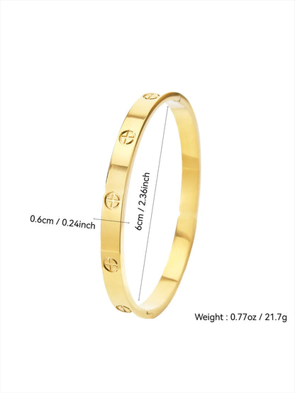 18K Gold-Plated Stainless Steel Non Fading Gold Bracelet - Durable and Fashionable Jewelry Accessory, Suitable for Holiday Gifts
