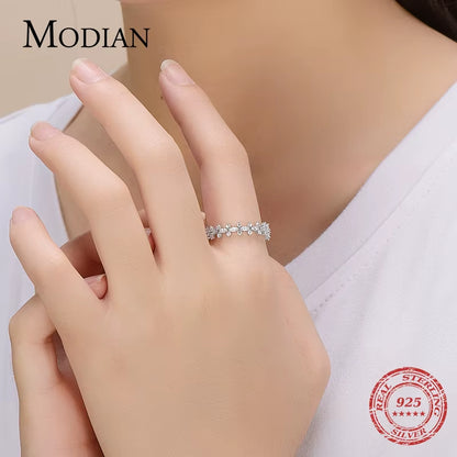 EternaGlow™ 925 Sterling Silver Rhombus CZ Stackable Rings – Sparkle, Stack, Shine