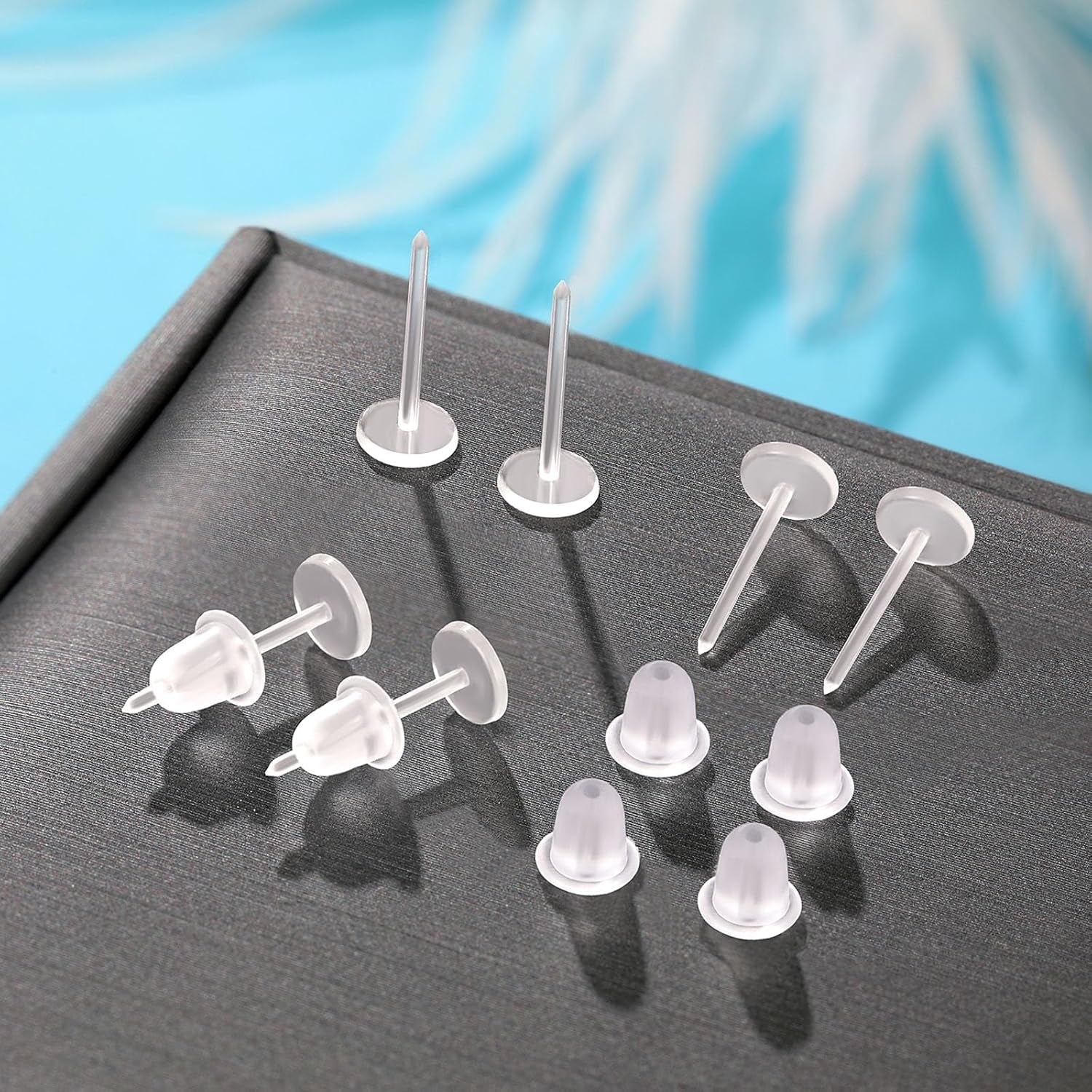 5Mm Clear Plastic Earrings, 100 Pieces, Clear Silicone Rubber Earring Backs, Sports, DIY