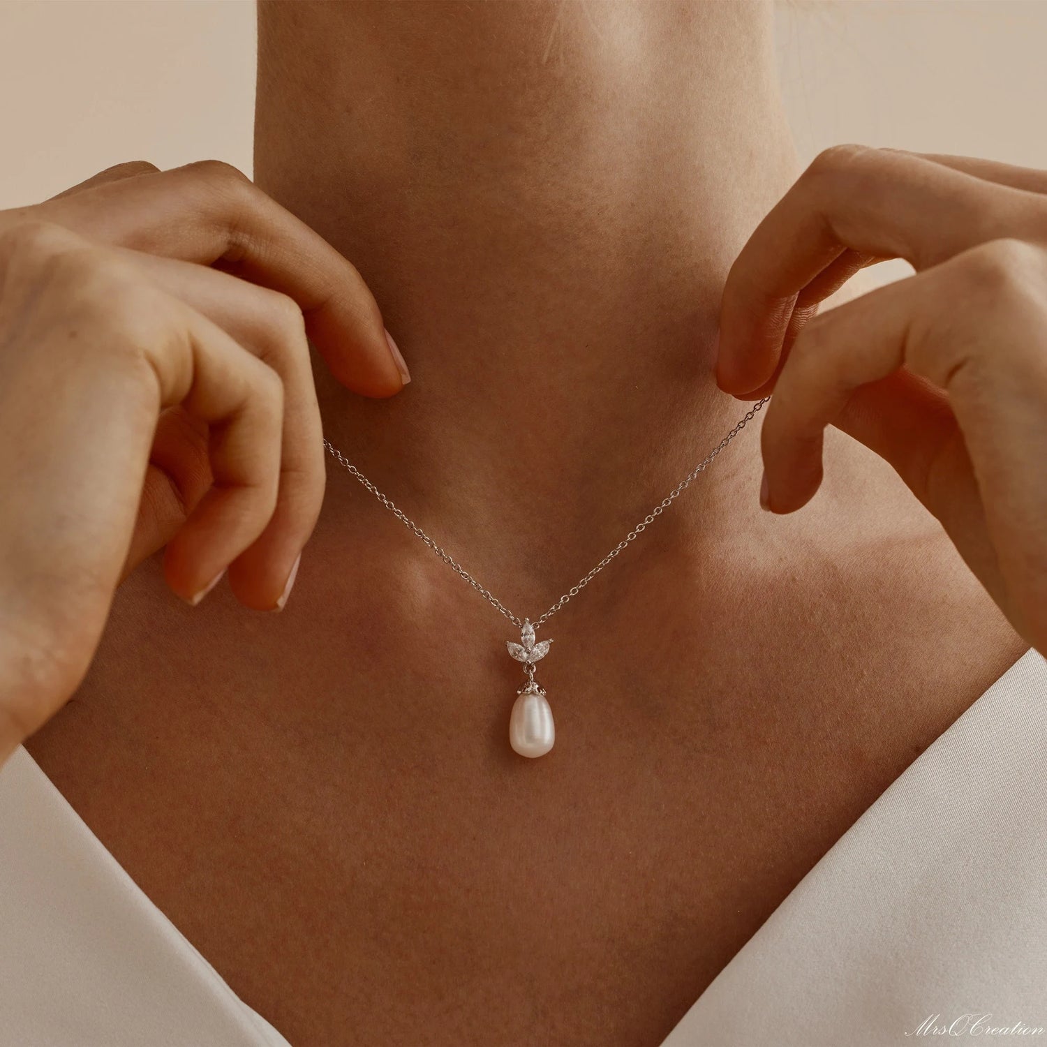 Eternal Pearl &amp; Diamond Necklace – A Whisper of Elegance for Life’s Most Beautiful Moments