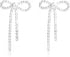 Bow Earrings for Women Pearl Earrings for Women Pearl Bow Earrings Rhinestone Pink Bow Earrings Crystal Bow Earrings Tassel Drop Earring Wedding Prom Jewelry Gifts