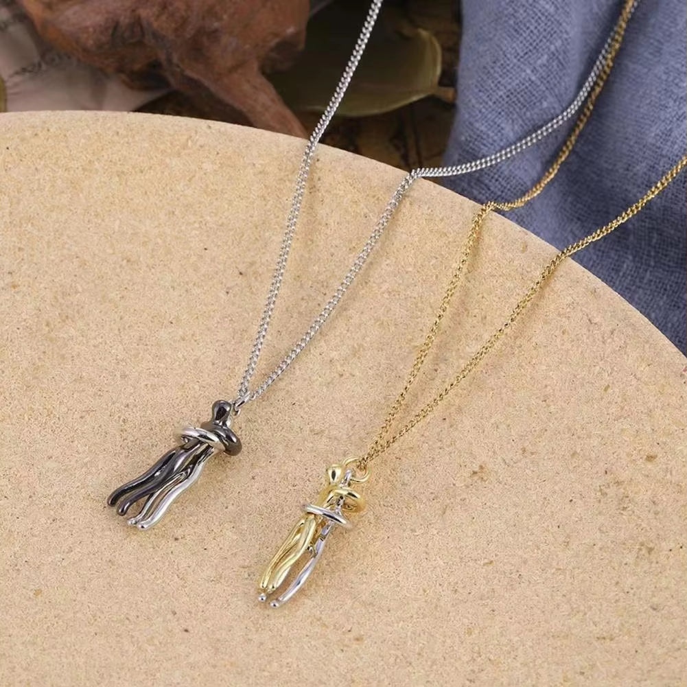 Embrace Forever Hugging Couple Necklace