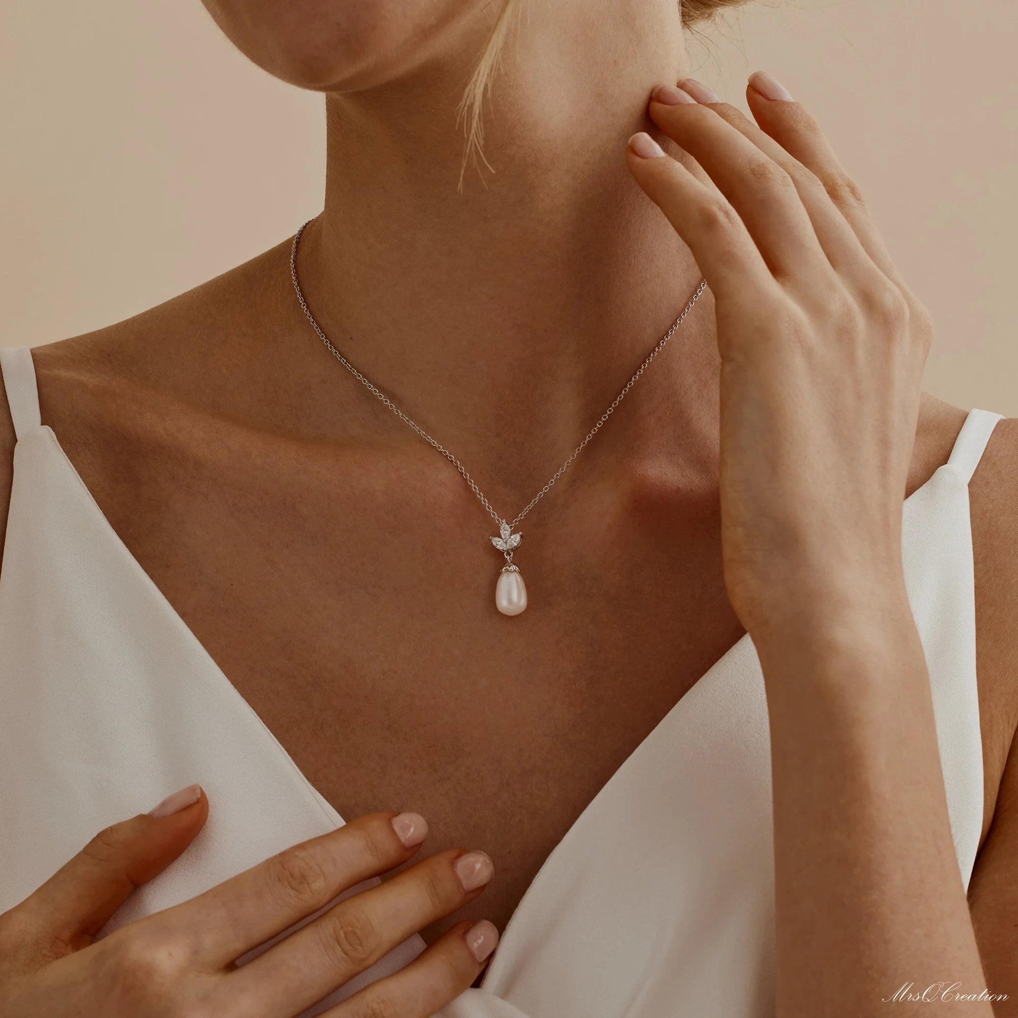 Eternal Pearl &amp; Diamond Necklace – A Whisper of Elegance for Life’s Most Beautiful Moments