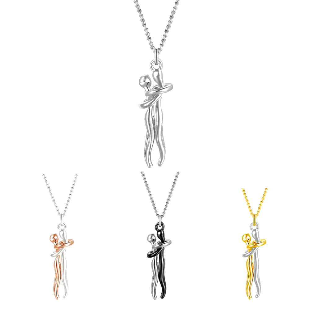Embrace Forever Hugging Couple Necklace