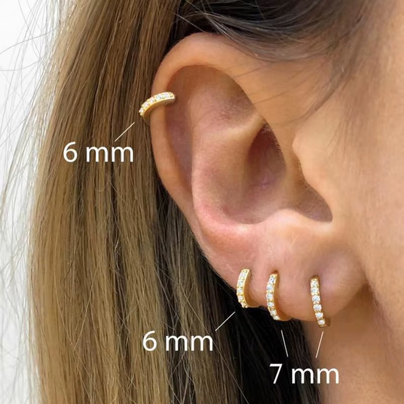 Lumière Mini Crystal Hoops Sleek Shine in a Subtle Spark